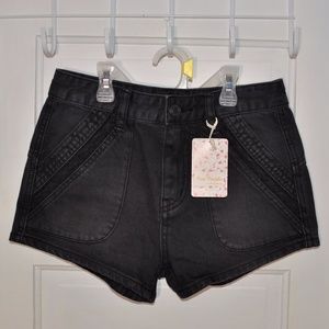 Free People Black Jean Shorts